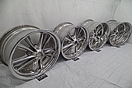 1957 Chevy Custom Aluminum Foose Racing Design Wheels BEFORE Chrome-Like Metal Polishing and Buffing Services - Aluminum Polishing