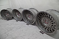 BMW E30 Aluminum BBS Wheels BEFORE Chrome-Like Metal Polishing - Aluminum Polishing Services Plus Custom Painting Services 