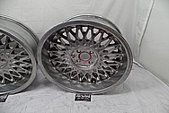 BMW E30 Aluminum BBS Wheels BEFORE Chrome-Like Metal Polishing - Aluminum Polishing Services Plus Custom Painting Services 