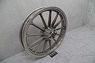 Trike Aluminum Wheel BEFORE Chrome-Like Metal Polishing - Aluminum Polishing Services - Wheel Polishing 