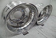 Ford 3500 Series Platinum Edition Truck Aluminum Wheels BEFORE Chrome-Like Metal Polishing - Aluminum Polishing Services