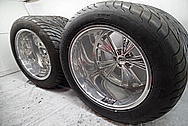 1932 Roadster Boyd Coddington Aluminum Wheels BEFORE Chrome-Like Metal Polishing and Buffing Services PLUS High Quality Ceramic Coating - Aluminum Polishing Services 