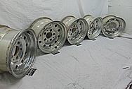 Aluminum 10 Hole Wheels BEFORE Chrome-Like Metal Polishing and Buffing Services - Aluminum Polishing - Wheel Polishing