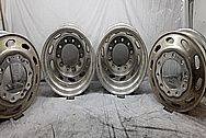 Semi Truck Aluminum Wheels BEFORE Chrome-Like Metal Polishing and Buffing Services / Restoration Services - Aluminum Polishing - Wheel Polishing 