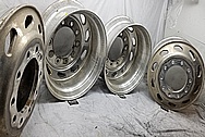 Semi Truck Aluminum Wheels BEFORE Chrome-Like Metal Polishing and Buffing Services / Restoration Services - Aluminum Polishing - Wheel Polishing 