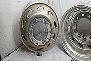 Semi Truck Aluminum Wheels BEFORE Chrome-Like Metal Polishing and Buffing Services / Restoration Services - Aluminum Polishing - Wheel Polishing 