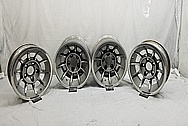 Aluminum Wheels BEFORE Chrome-Like Metal Polishing and Buffing Services / Restoration Services - Wheel Polishing