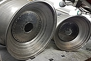Aluminum Truck Pulling 32" Wheels BEFORE Chrome-Like Metal Polishing and Buffing Services - Aluminum Polishing Services - Wheel Polishing
