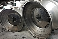 Aluminum Truck Pulling 32" Wheels BEFORE Chrome-Like Metal Polishing and Buffing Services - Aluminum Polishing Services - Wheel Polishing