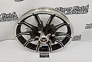 Harley Davidson Aluminum Motorcycle Wheels BEFORE Chrome-Like Metal Polishing and Buffing Services - Aluminum Polishing Services - Wheel Polishing