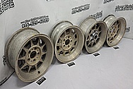 Vintage Aluminum Wheels BEFORE Chrome-Like Metal Polishing - Aluminum Polishing - Wheel Polishing Service 