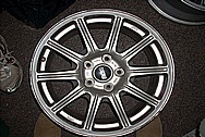 Subaru WRX STI Aluminum 17" Wheel BEFORE Chrome-Like Metal Polishing and Buffing Services