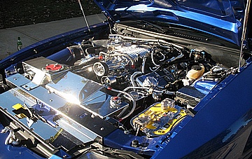 John's Ford Mustang Cobra Engine Compartment AFTER Full Polishing of Metal Components Completed