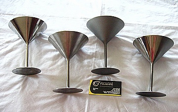 Titanium Metal Martini Glasses BEFORE Chrome-Like Metal Polishing and Buffing Services