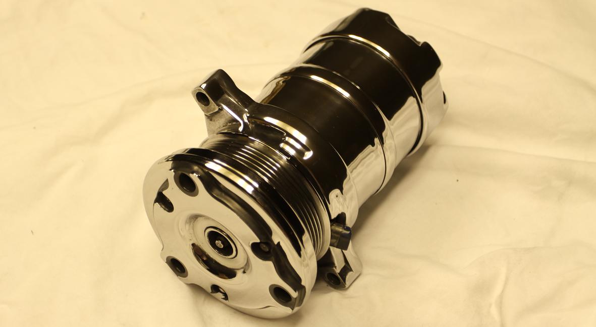 V8 AC Compressor AFTER Chrome-Like Metal Polishing and Buffing Services
