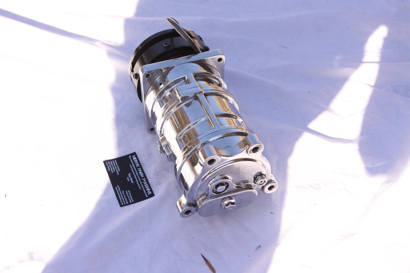 V8 Aluminum AC Compressor AFTER Chrome - Like Metal Polishing and Buffing Services