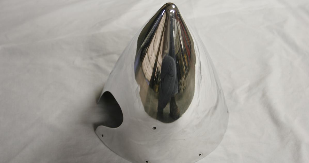 Airplane Spinner After Metal Polishing