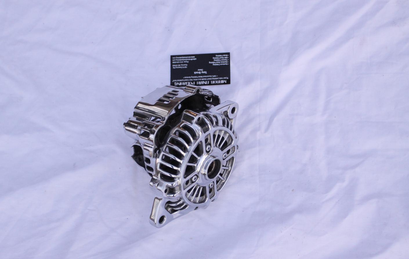 Mazda RX7 Aluminum Alternator AFTER Chrome - Like Aluminum Metal Polishing and Buffing Services