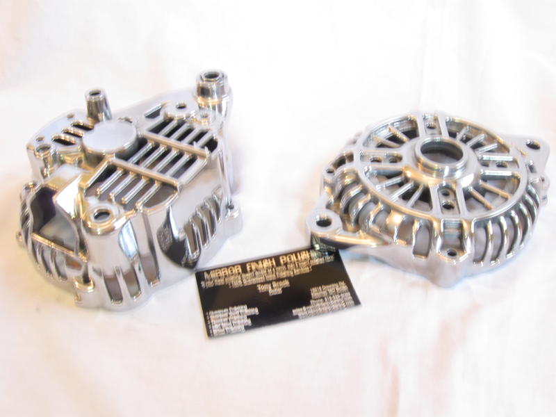 Mazda RX7 Alternator AFTER Chrome - Like Aluminum Metal Polishing and Buffing Services