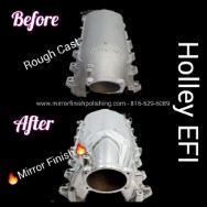 Holley EFI Aluminum Intake Manifold BEFORE/AFTER Chrome-Like Polishing and Buffing Services plus Aluminum Finishing Services