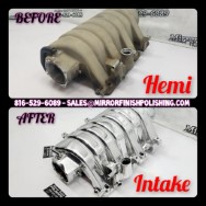 Dodge Hemi Aluminum Intake Manifold BEFORE/AFTER Chrome-Like Polishing and Buffing Services plus Aluminum Finishing Services