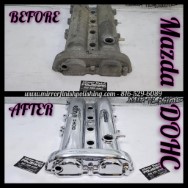 Mazda Aluminum Valve Cover BEFORE/AFTER Chrome-Like Polishing and Buffing Services plus Finishing Services
