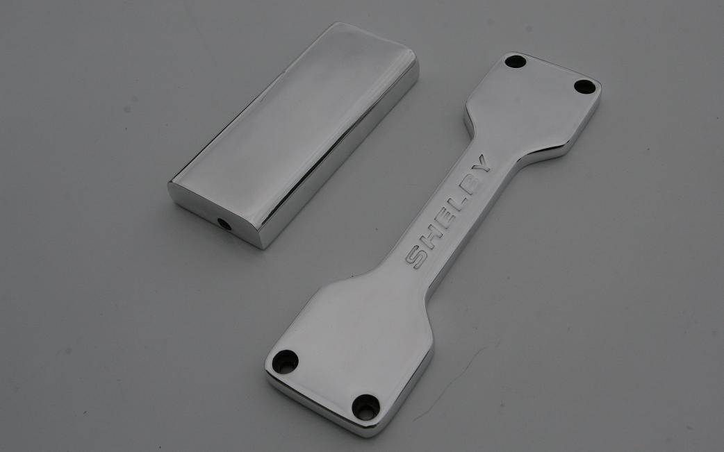Ford Shelby Battery Brackets AFTER Chrome - Like Metal Polishing Service