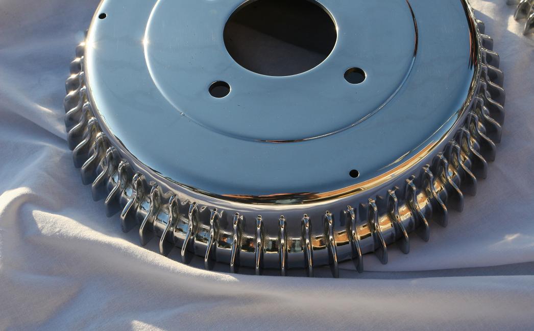 Automotive Brake Rotors AFTER Metal Chrome-Like Polishing Service 