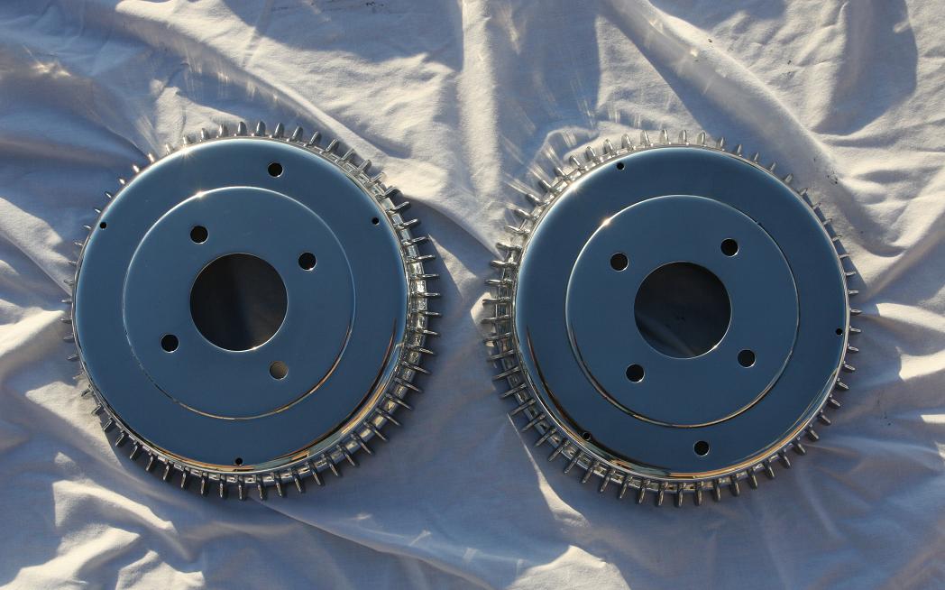 Automotive Brake Rotors AFTER Metal Chrome-Like Polishing Service 