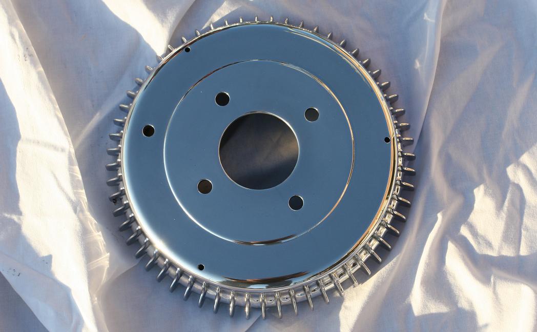 Automotive Brake Rotors AFTER Metal Chrome-Like Polishing Service 
