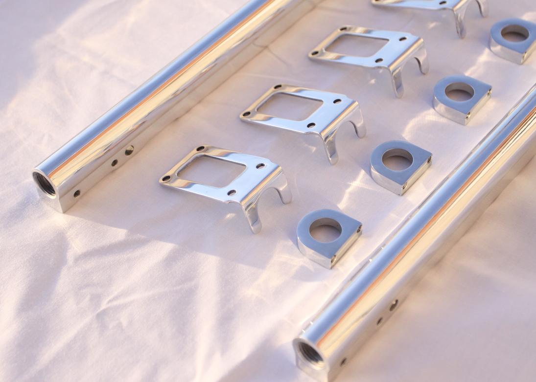 Chevy V8 Fuel Rails AFTER Chrome - Like Metal Polishing and Buffing Services