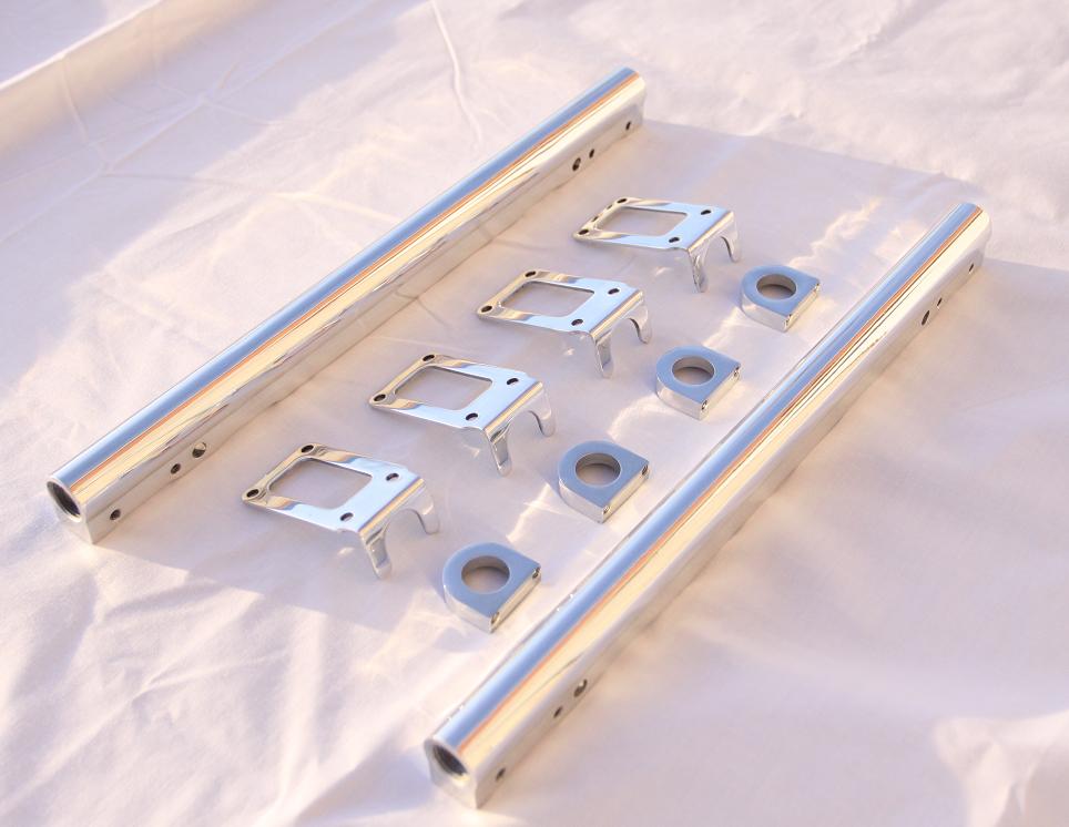 Chevy V8 Fuel Rails AFTER Chrome - Like Metal Polishing and Buffing Services
