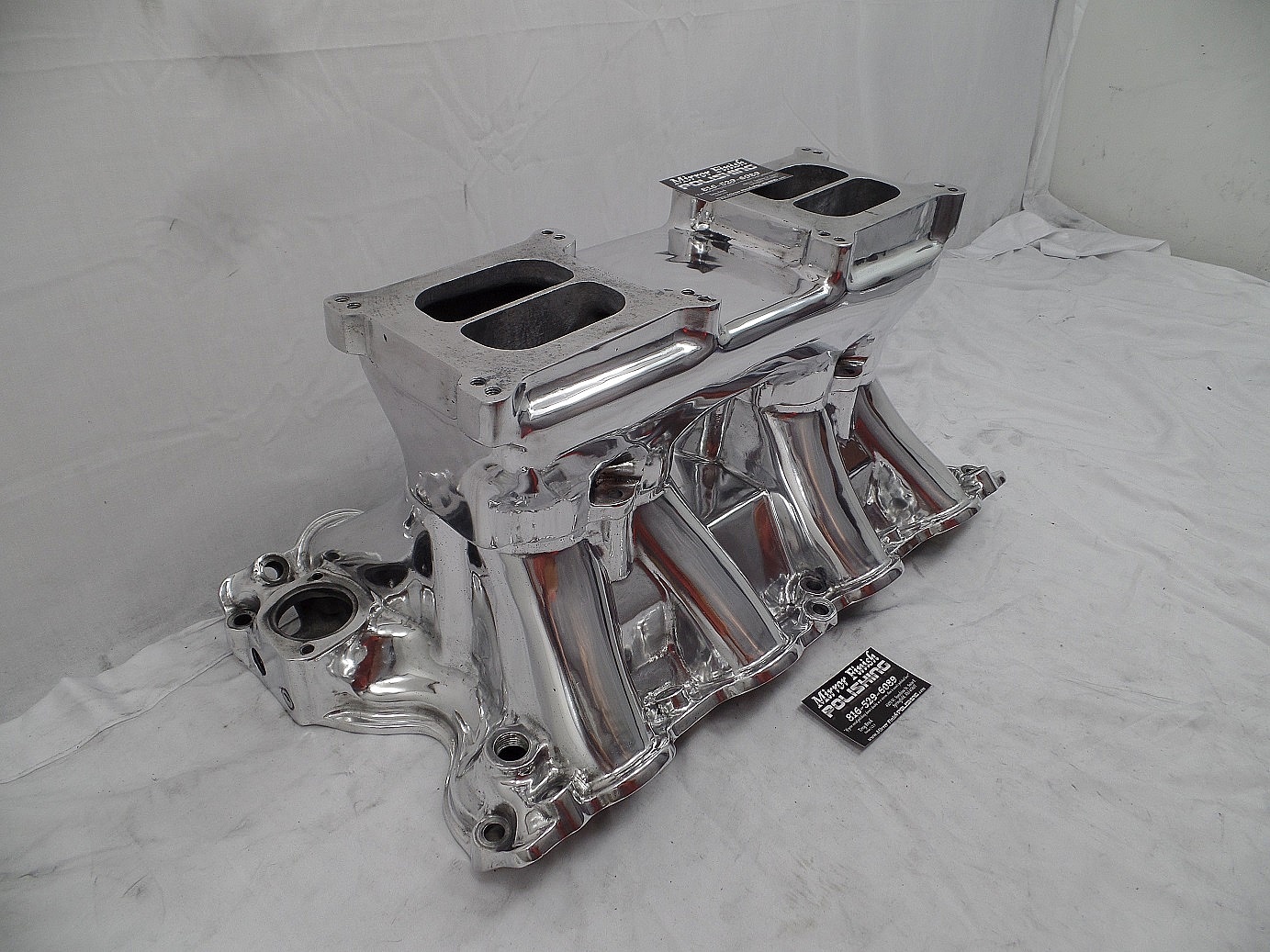 Offenhauser Aluminum Intake Manifold AFTER Custom Polishing