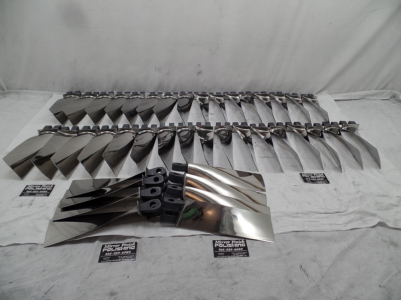 NEW Titanium Aircraft Turbine Blades AFTER Custom Titanium Polishing