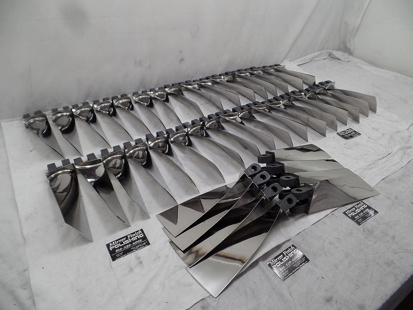 NEW Titanium Aircraft Turbine Blades AFTER Custom Titanium Polishing