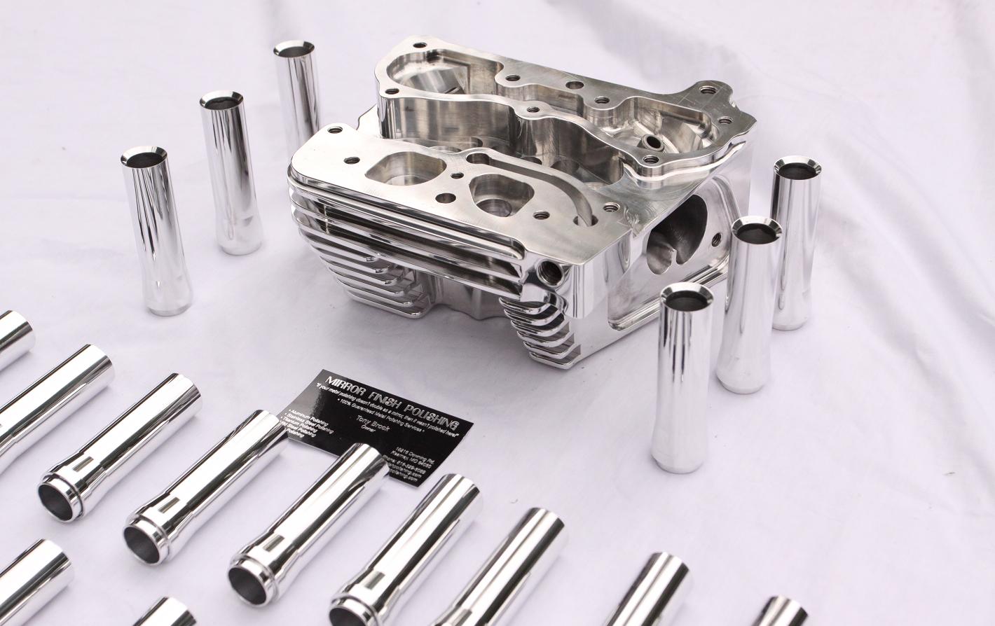 R&R Racing Motorcycle Cylinder Head AFTER Chrome - Like Metal Polishing and Buffing Services