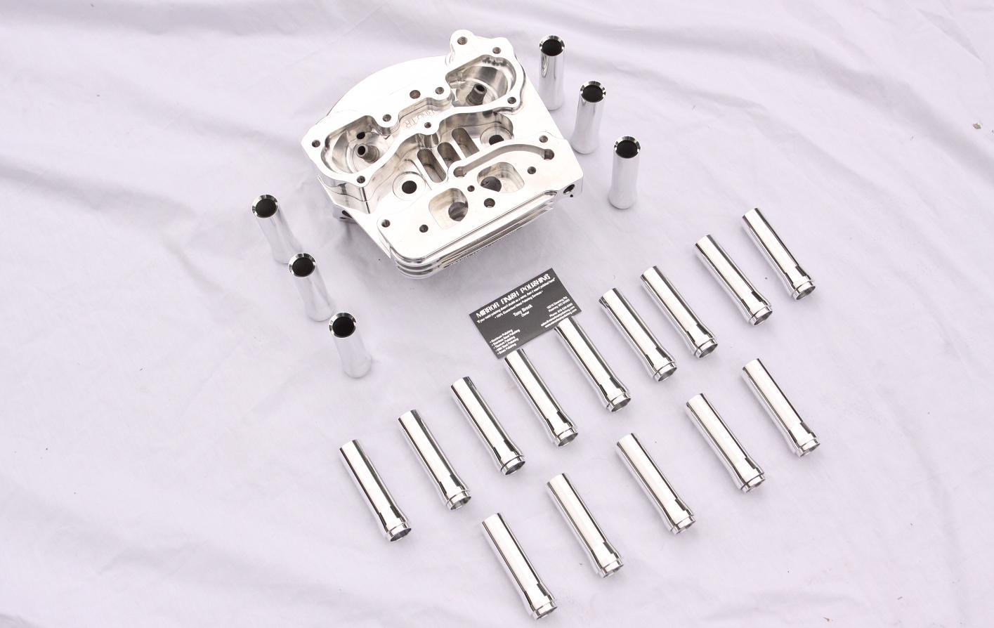 R&R Racing Motorcycle Cylinder Head AFTER Chrome - Like Metal Polishing and Buffing Services
