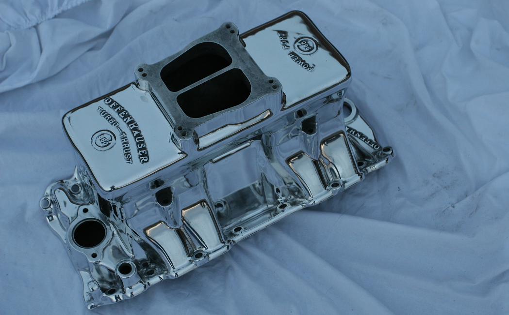 Offenhauser V8 Turbo Thrust Intake Manifold AFTER Chrome-Like Polishing Service