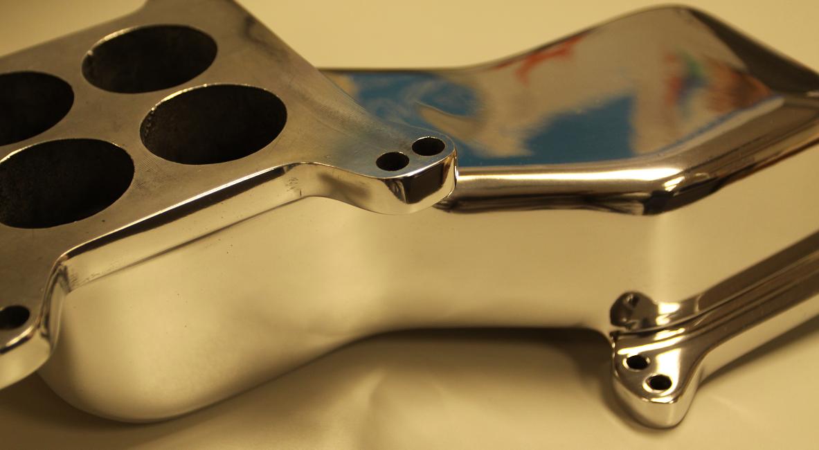 Offenhauser Intake Manifold Top AFTER Chrome - Like Metal Polishing Service
