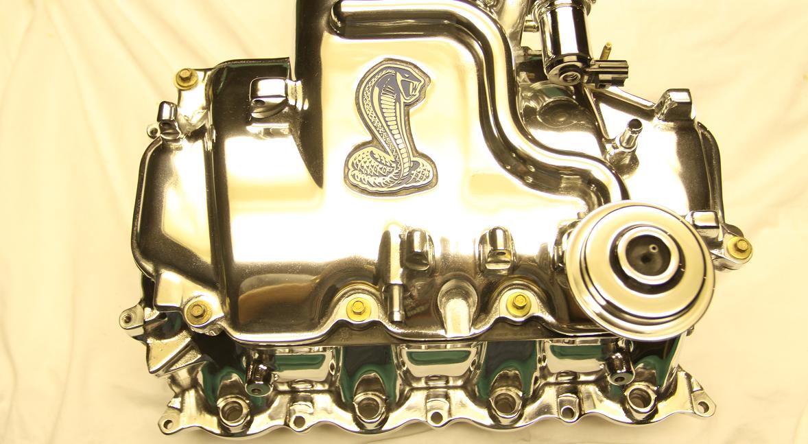 V8 Ford Mustang Cobra Intake Manifold AFTER Chrome - Like Metal Polishing Service