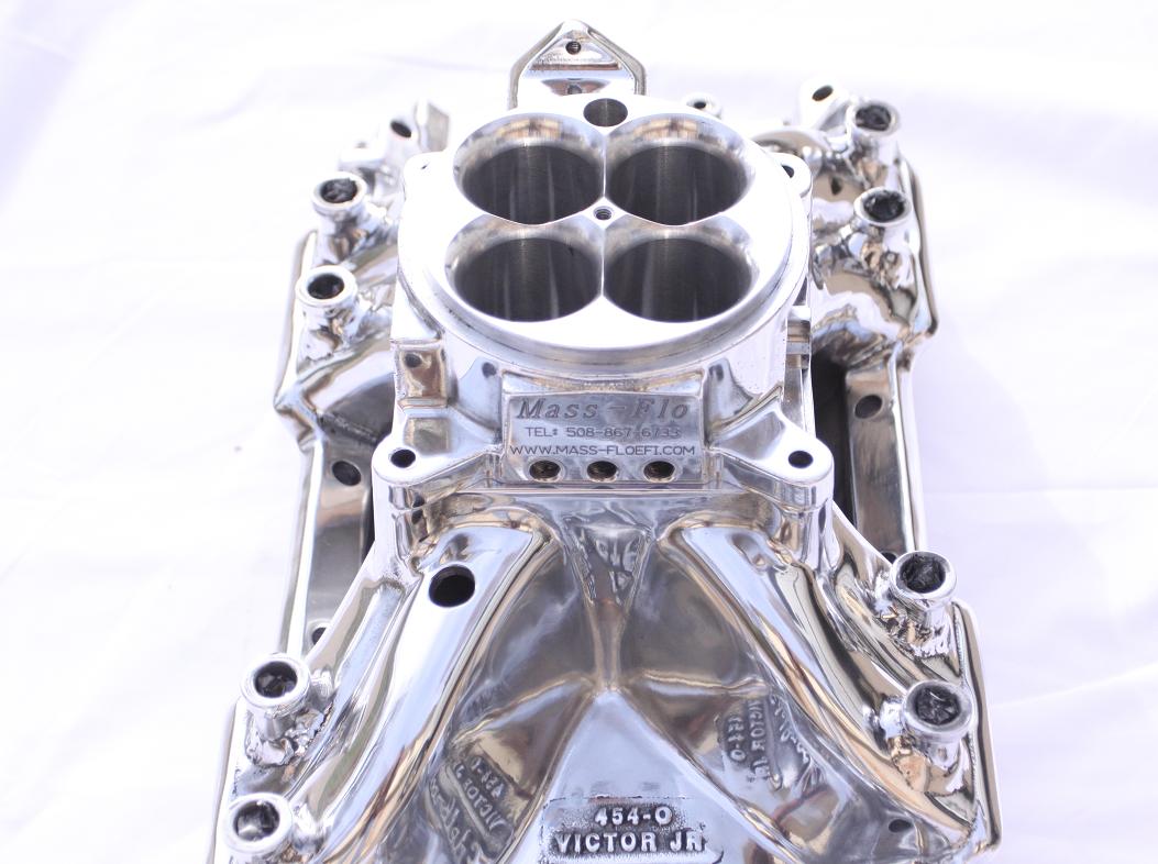 Edelbrock Chevy V8 Intake Manifold AFTER Chrome - Like Metal Polishing Services