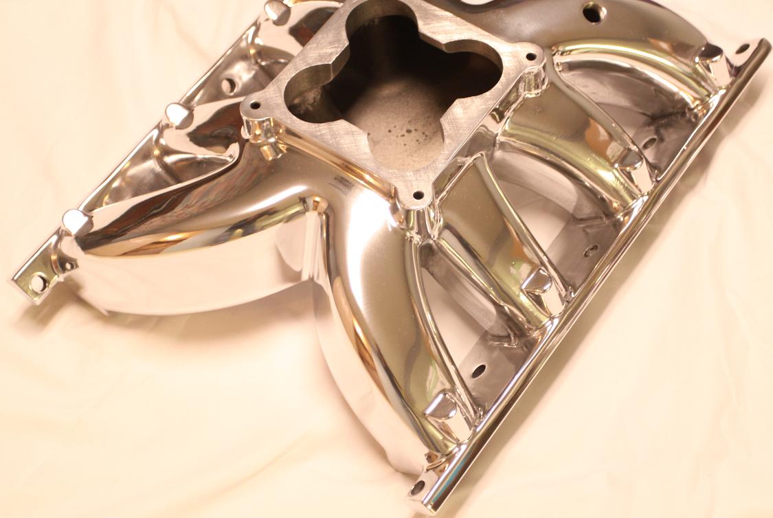 Pontiac CV1 V8 Intake Manifold AFTER Chrome - Like Metal Polishing Services