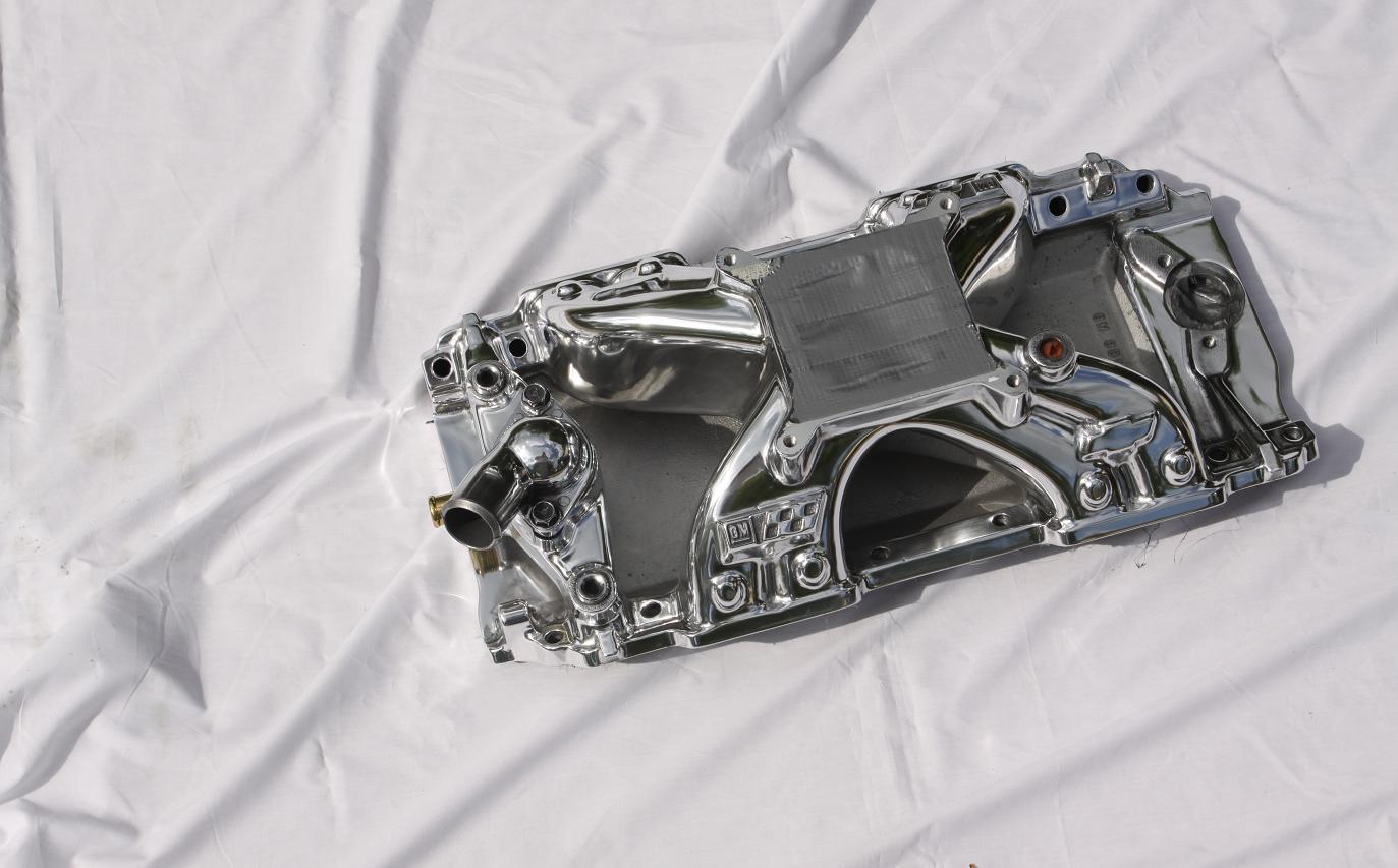 Chevy Nova V8 Intake Manifold AFTER Chrome - Like Metal Polishing Services