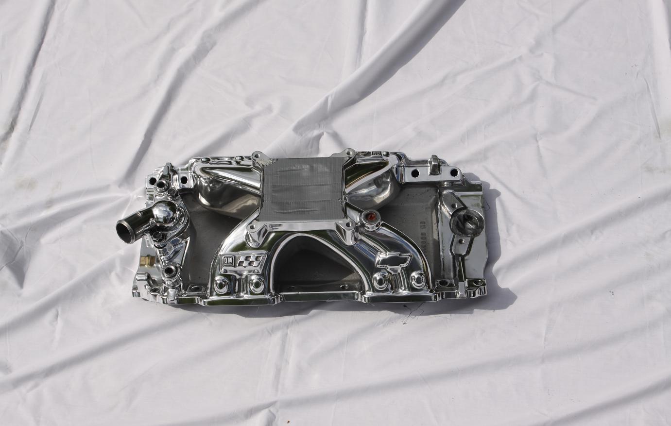 Chevy Nova V8 Intake Manifold AFTER Chrome - Like Metal Polishing Services
