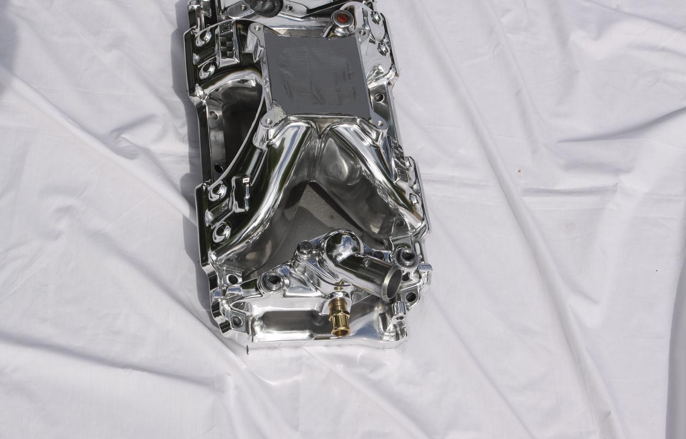 Chevy Nova V8 Intake Manifold AFTER Chrome - Like Metal Polishing Services