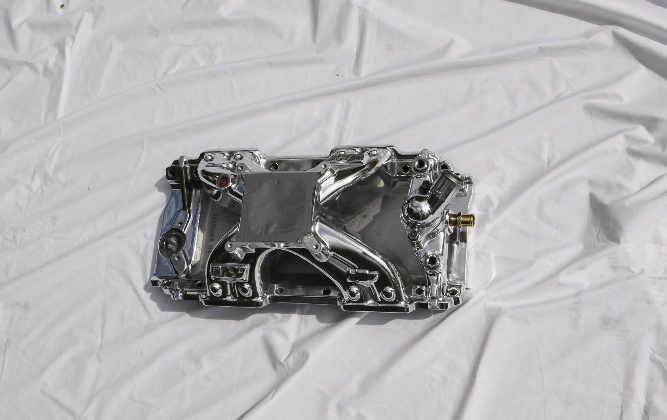 Chevy Nova V8 Intake Manifold AFTER Chrome - Like Metal Polishing Services