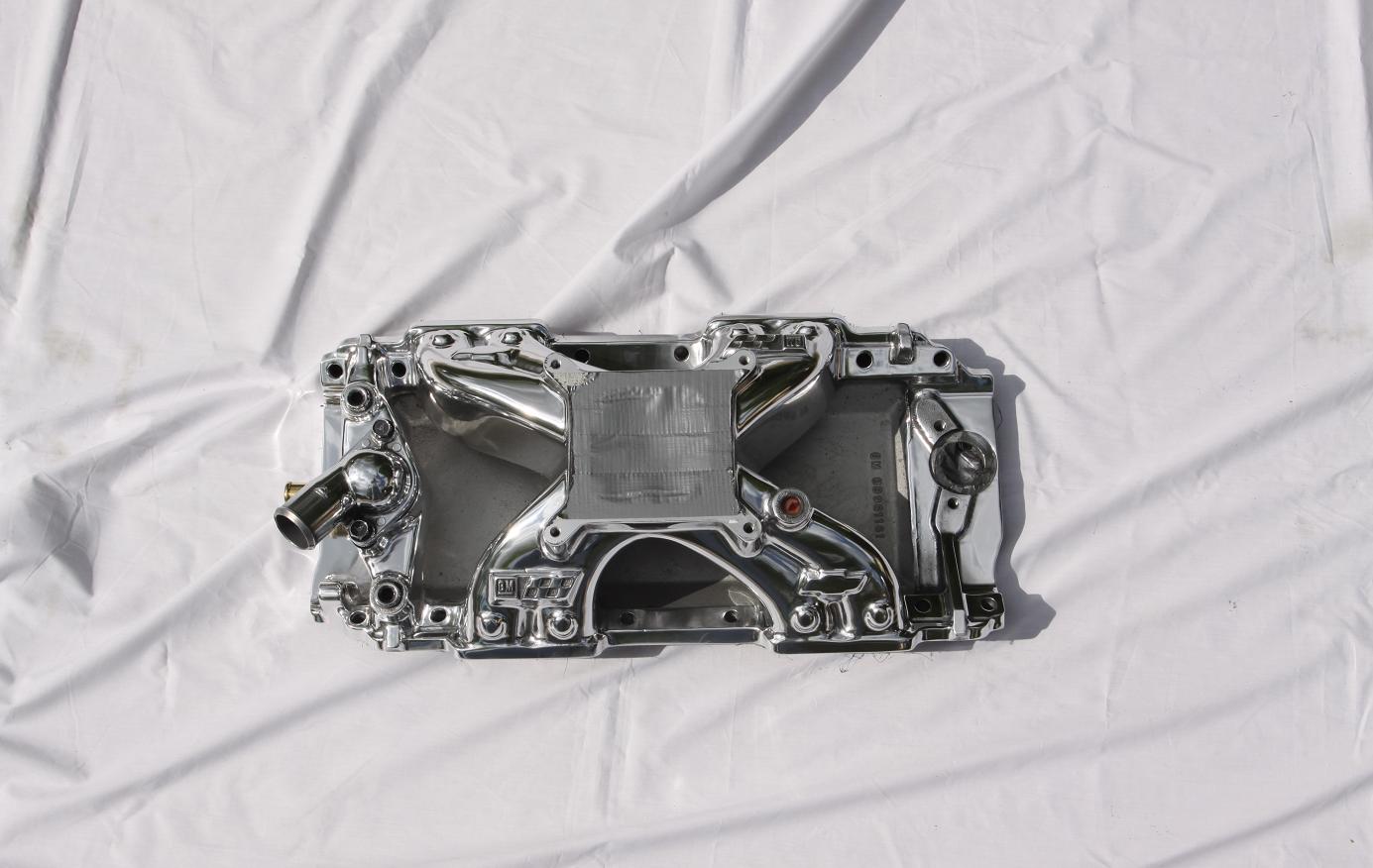 Chevy Nova V8 Intake Manifold AFTER Chrome - Like Metal Polishing Services