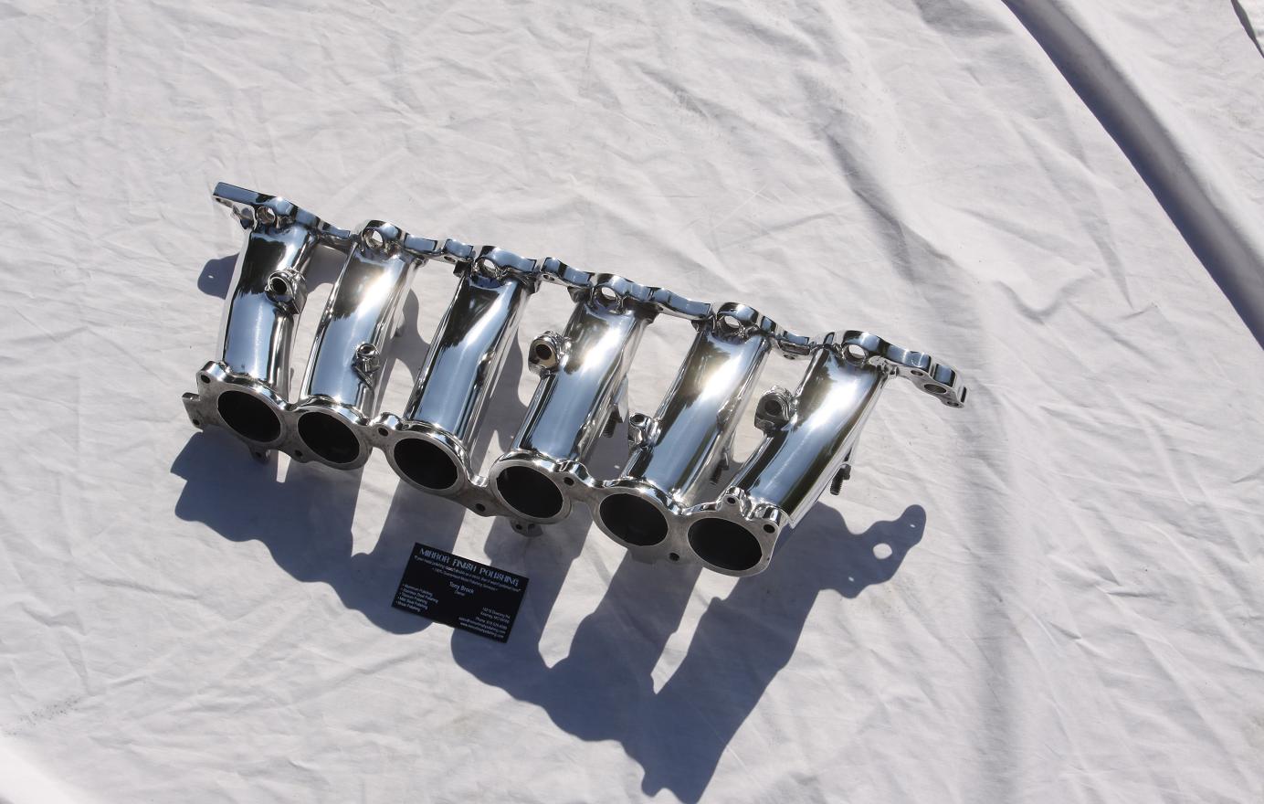 Toyota Supra Aluminum Lower Intake Manifold AFTER Chrome - Like Metal Polishing and Buffing Services