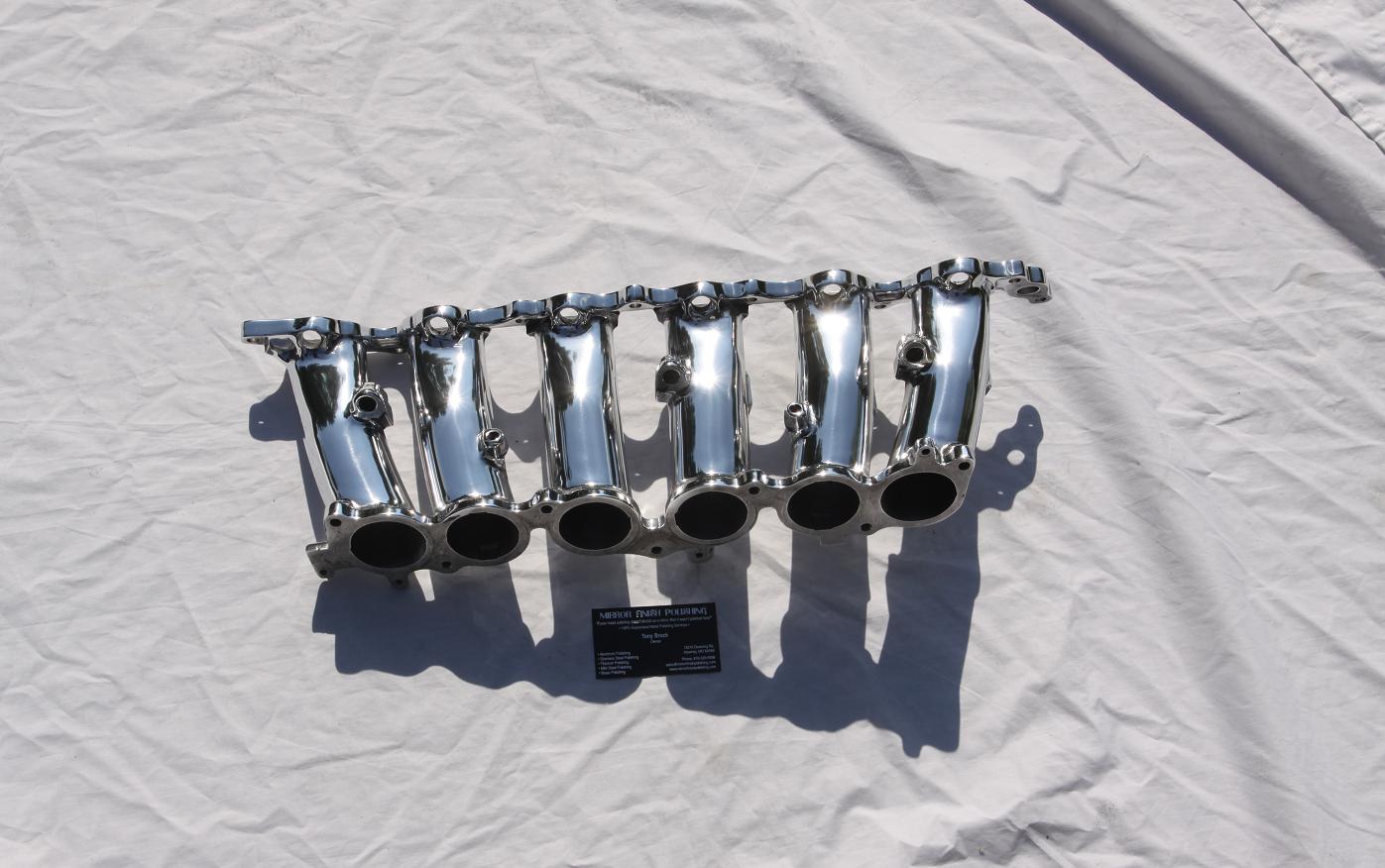 Toyota Supra Aluminum Lower Intake Manifold AFTER Chrome - Like Metal Polishing and Buffing Services