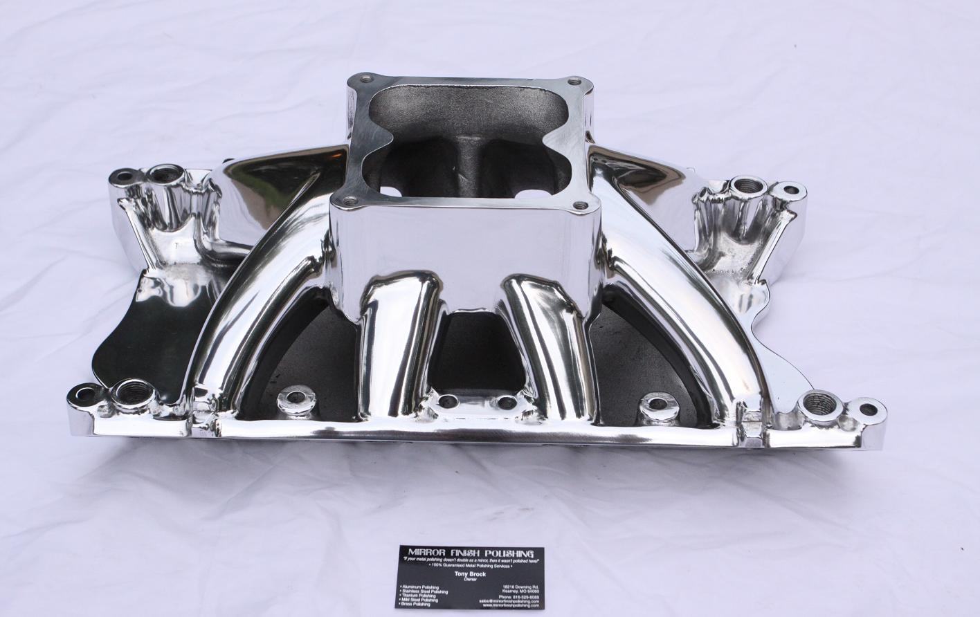 Edelbrock V8 Aluminum Intake Manifold AFTER Chrome - Like Metal Polishing and Buffing Services